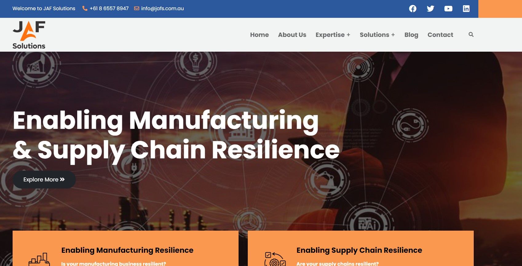 Screenshot of New Website